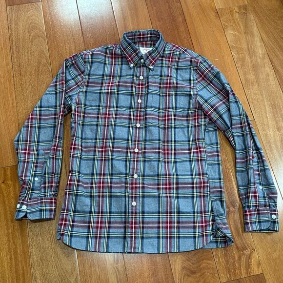 Brooks Brother Red Fleece flannel Cotton button up size size L - Picture 1 of 10